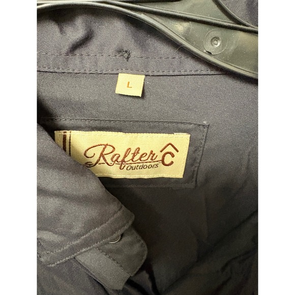 Rafter Outdoors Men's Black Long Sleeve Western Snap Button Shirt Size L Stretch - Picture 3 of 15